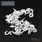 Jamiikury 100pcs White Cup Hooks  1 2 Inch Ceiling Hooks Metal Screw-in Hooks   