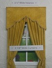 Gold  old World  Dollhouse Curtains -1 12 Scale 