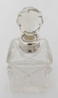 Antique Crystal Cologne Bottle W  English Sterling Silver Collar-maker Whs
