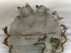 1901 Pan American Exposition Buffalo  Ny Glass Souvenir Plate 3 Cats Free Ship