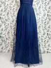 Elegant Dark Navy Lace Evening Maxi Gown A-line Lace Tulle Prom Dress Sz Xs 2  6