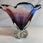 Antique Vintage Blue Purple Ombr   Glass Art Vase
