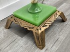 Restored Antique Vtg Arts Crafts Deco Floor Lamp Uranium Vaseline Glass Jadeite