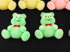 Lot Of Vintage Multi-colored Felt Flocked Mini Teddy Bears