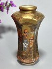 Antique Meiji Period Japanese Satsuma Vase Arhats Dragon Japan 19c 4 5   h Marked