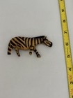 Vintage Carved Wood Zebra Sculpture Figurine Animal Jungle Hand Painted Decor