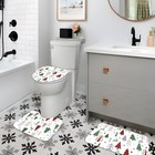 4 Pcs Christmas Bathroom Sets With Christmas Shower Curtain Non Slip Rug Toil   