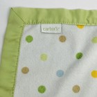 Baby Lovey Security Blanket White Green Satin Polka Dots 14    Soother