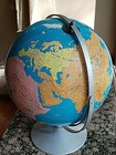 Vtg 1970 s Modern School Continental Globe Series Replogle 12 Inch Relief Globe