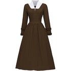 Colonial Dress For Women Pioneer Costume Modest Prairie X-large Coffee
