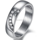 Couples Stainless Steel Matching Heart Promise Engagement Ring Wedding Band Gift