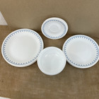 Corelle Snowflake Blue Garland Vtg Usa Made Corning Livingware Dinnerware Set
