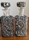 Vintage French Perfume Bottles In The Art Nouveau Design  Silver Plate Cage  Pr 