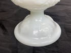 Vintage E O Brody Milk Glass Footed Vase Compote  m4300 Planter Urn 7   x5 75   x4   