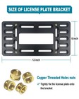 Rckjnj Front License Plate Bracket Holder - Universal Mounting Black 