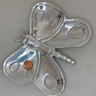 Mariposa Butterfly Polished Aluminum 6 75  Wide Trinket Dish Canape Plate Euc