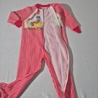 Vintage 80s Red Striped Montgomery Ward Size 6 Footed Pajama Sleeper