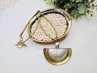Vintage 70s Sterling Silver Brass Mixed Metal Pendant Necklace Boho Statement