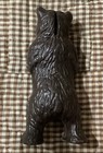 Vintage  Antique 19th C Cast Iron Bear Coin Bank In Original Brown Finish