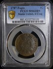 1787 Fugio Copper Colonial Cent 1c States United 4 Cinquefoils Pcgs Ms 62 Bn