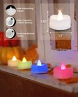 24 Pack Color Changing Led Tea Lights Flameless Battery Operated Long Lasting