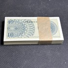 Full Strap Of 100 Indonesia 10 Sen Banknotes 1964 Unc Lot - Crisp Notes 