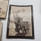 Lot Of 3 Antique Horseback Photos     Early 1900s Cowboy Family Children Mary   