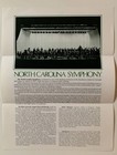 1977 Carnegie Hall North Carolina Symphony Conductor John A  Gosling Add Program