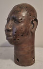 Vintage   Antique African Art Large Benin Bronze Head Sculpture - 15  Tall