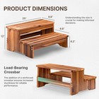 Tinamo 25  Long Step Stool For Adult   Kid - Acacia Wood Width  