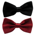 Bowtie Mens Adjustable Formal Wedding Party Necktie Bow Tie Solid Color Tuxedo