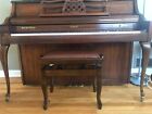 Genuine Leather Walnut Adjustable Piano Bench stool chair