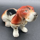 Vintage Porcelain Or Ceramic Sitting Hound Dog Figurine Made In Japan
