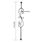 5pcs Skinny Scroll Stair Iron Baluster Hollow Metal Spindles Black Stair Parts 