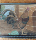 Antique 19th   1895  Century Chalk Pastel Chicken Wellslagger