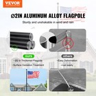 Vevor 20ft Telescopic Flagpole Kit Heavy Duty Aluminum Flag Pole American Black