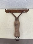 Vintage Horse Curry Comb Grooming Tool Wood Handle Metal Comb Head