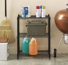 Adjustable 3-shelf Freestanding Shelves  Black  Adult