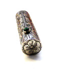 Italian 800 Vintage  Silver Lipstick Case Floral Engraved Silver Lipstick Holder