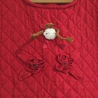 Tobi-land Red Diamond Quilted Polyester Bib Apron  Multiple Pockets