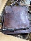 Vintage Leather Military-style Satchel   Field Bag  Early   mid 20th Century 