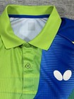 Butterfly Table Tennis Polo Shirt Mens Large Short Sleeve Performance Jersey