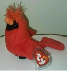 Ty Beanie Baby - Redford The Cardinal Bird  5 Inch  New Mwmts Stuffed Animal Toy