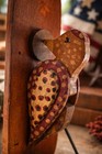 Vintage Americana Folk Art Woodpecker Pull Toy   Hand-carved Wooden Motion Bird