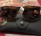 New Ray-ban Justin Classic Unisex Grey Lens Tortoise Brown Sunglasses -  rb4165 