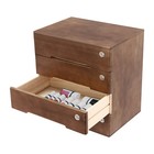 Desktop Storage Cabinet  4 Drawer  Lockable  Wood  15 75x11x15 94 Inch  Walnut