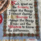 Vintage 1985 Serenity Prayer Tea Towel Calendar Praying Hands Linen Wall Hanging