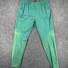 Nike Strike Green Soccer Pants Large Dri-fit Tapered Track Geometric Zip Dv2866