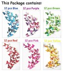 72 Pcs 6 Packs Beautiful 3d Butterfly Wall Decals Removable Diy Home Decorati   