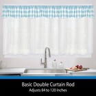 Metal Wrap Around Adjustable Double Curtain Rod 84-120 Inch White Finish Window